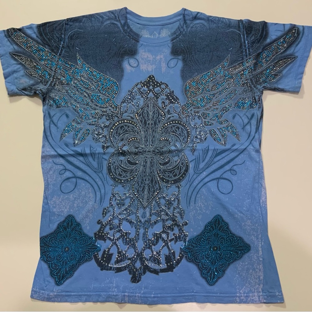 XZAVIER LIGHT BLUE Spiritui Sancto RHINESTONES